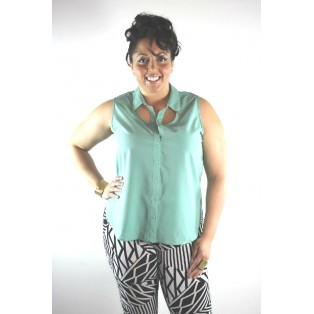 Gold Tip Collar Tank Top